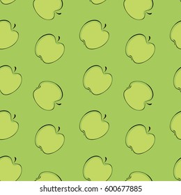 Background wallpaper with apples. Vector illustration