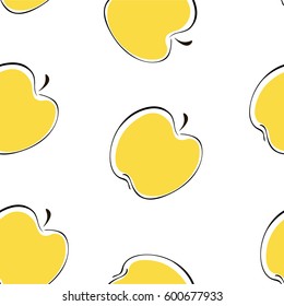 Background wallpaper with apples. Vector illustration