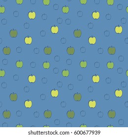 Background wallpaper with apples. Vector illustration