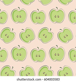 Background wallpaper with apples. Vector illustration