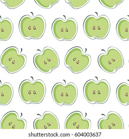 Background wallpaper with apples. Vector illustration