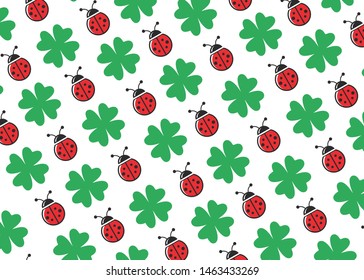 background or wallpaper between ladybugs and clover