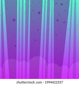 Background Wallpaper Cartoon Magic Mystical Fantasy Forest Trees Dots In Fog Cloud Turquoise Green Purple Vector Design
