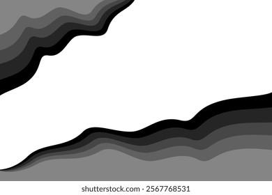 Background or Wallpaper Design Wave Grey And White Color