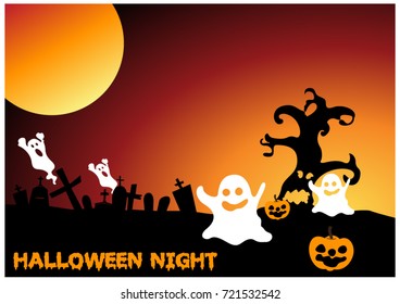 Background and wallpaper Halloween night celebrities vector.
