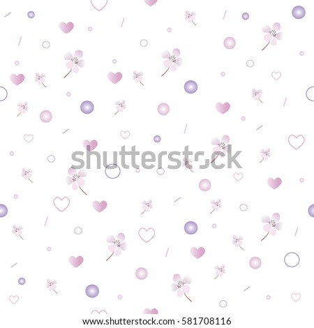 Background Wallpaper Hearts Flowers Vector Illustration Stock Vector