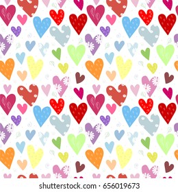 Background wallpaper with hearts. Vector illustration.