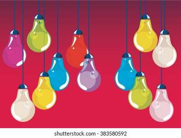 background wallpaper illustration with light bulbs simple design