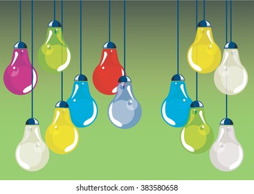 background wallpaper illustration with light bulbs simple design