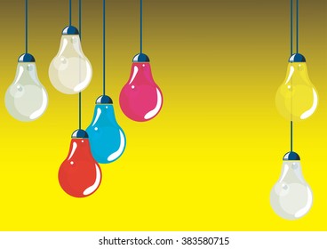 background wallpaper illustration with light bulbs simple design