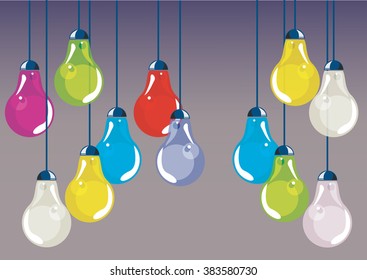 background wallpaper illustration with light bulbs simple design