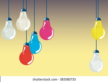 background wallpaper illustration with light bulbs simple design