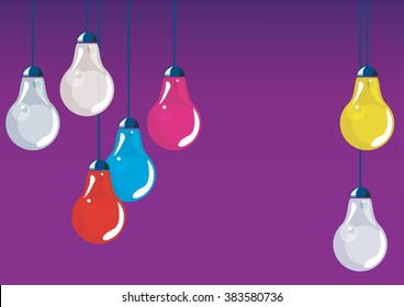 background wallpaper illustration with light bulbs simple design