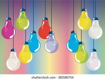 background wallpaper illustration with light bulbs simple design