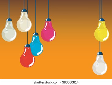 background wallpaper illustration with light bulbs simple design