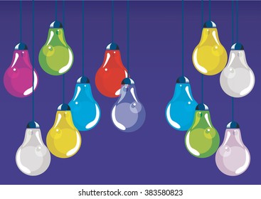 background wallpaper illustration with light bulbs simple design