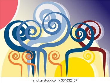 Background wallpaper illustration spirals abstract flowers simple design