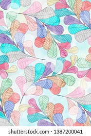 Background wallpaper leaf pastel color vector illustration design
