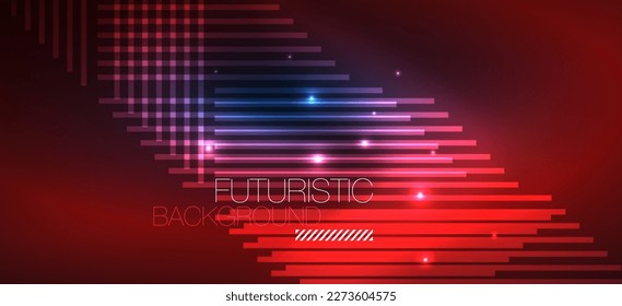 Background wallpaper neon glowing lines and geometric shapes. Dark wallpaper for concept of AI technology, blockchain, communication, 5G, science, business and technology