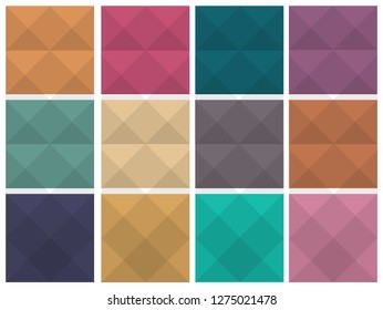Background, wallpaper, pattern with multi-colored faceted squares on a white base. Vector illustration