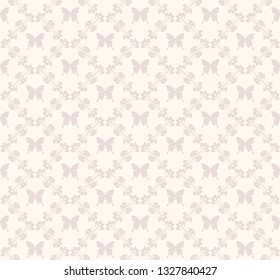 Background wallpaper seamless pattern with butterflies, vector