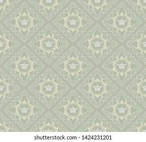 Background wallpaper seamless pattern in rotal style for your design. Vector graphics