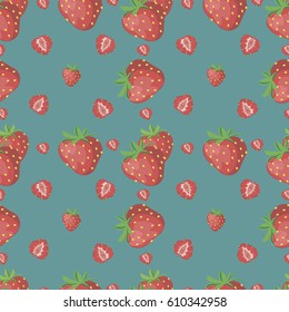 Background wallpaper with strawberries