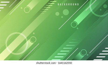 Background, Wallpaper Template. Green Eco, Yellow Gradient Color. Abstract Modern Minimal Geometric Line Strip, Circle Dot Shape. Design Graphic Vector EPS10