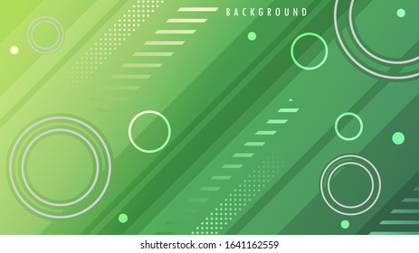 Background, Wallpaper Template. Green Eco, Yellow Gradient Color. Abstract Modern Minimal Geometric Line Strip, Circle Dot Shape. Design Graphic Vector EPS10