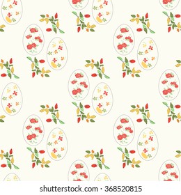 Background, wallpaper, texture. Easter. Egg, leaves and branches. Sketch.