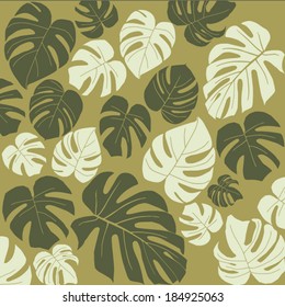 Background or wallpaper with tropical leaves