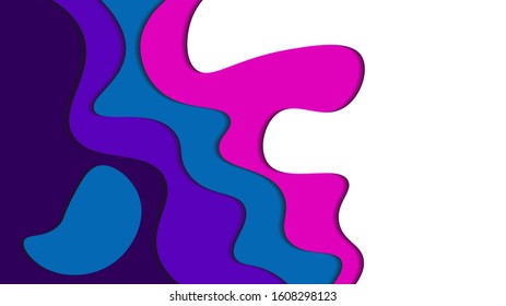 Background, Wallpaper. Wavy, Wave, Liquid, Fluid, Paper Cut. Colorful Design Abstract Modern Minimalist. Vector EPS10