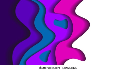 Background, Wallpaper. Wavy, Wave, Liquid, Fluid, Paper Cut. Colorful Design Abstract Modern Minimalist. Vector EPS10