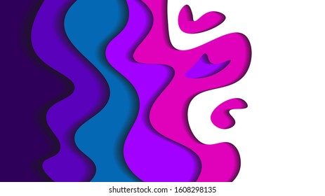Background, Wallpaper. Wavy, Wave, Liquid, Fluid, Paper Cut. Colorful Design Abstract Modern Minimalist. Vector EPS10