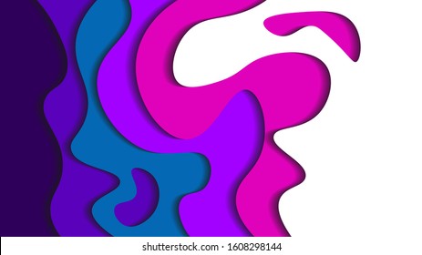 Background, Wallpaper. Wavy, Wave, Liquid, Fluid, Paper Cut. Colorful Design Abstract Modern Minimalist. Vector EPS10
