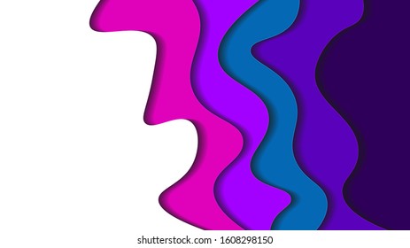 Background, Wallpaper. Wavy, Wave, Liquid, Fluid, Paper Cut. Colorful Design Abstract Modern Minimalist. Vector EPS10