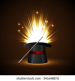 background wand and magical glow