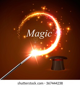 background wand and magical glow