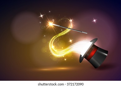 background wand and magical glow