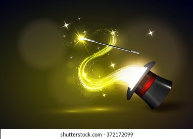 background wand and magical glow