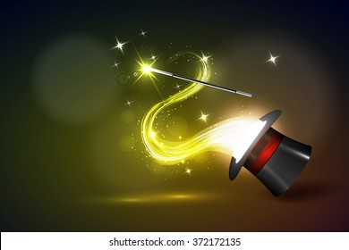 background wand and magical glow