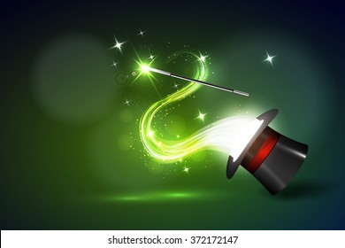 background wand and magical glow