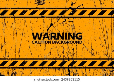 background WARNING with black stripes lines YELLOW