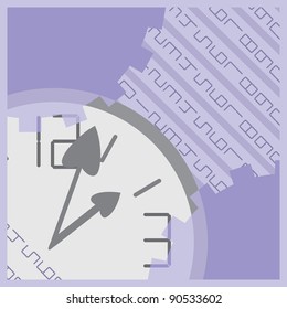 background with watch and cogwheel