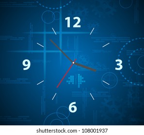 Background watch on  dark background. Eps10 vector.