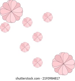 Background from water drop shape with pink flower pattern.