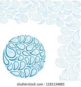 Background of water drops. Vector illustration