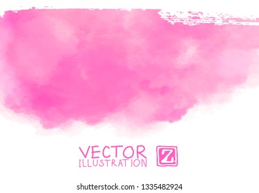 Background with watercolor blots. Hand drawn blots element on white background for your design. Design for your date, postcard, banner, logo. Vector illustration.