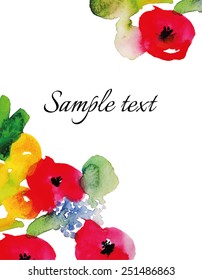 Background, watercolor flowers.