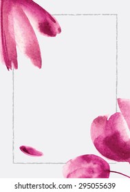 Background With Watercolor Flowers. Can Be Use For Web-banner, Poster, Card, Invitation, Flyer. Vector Eps 10